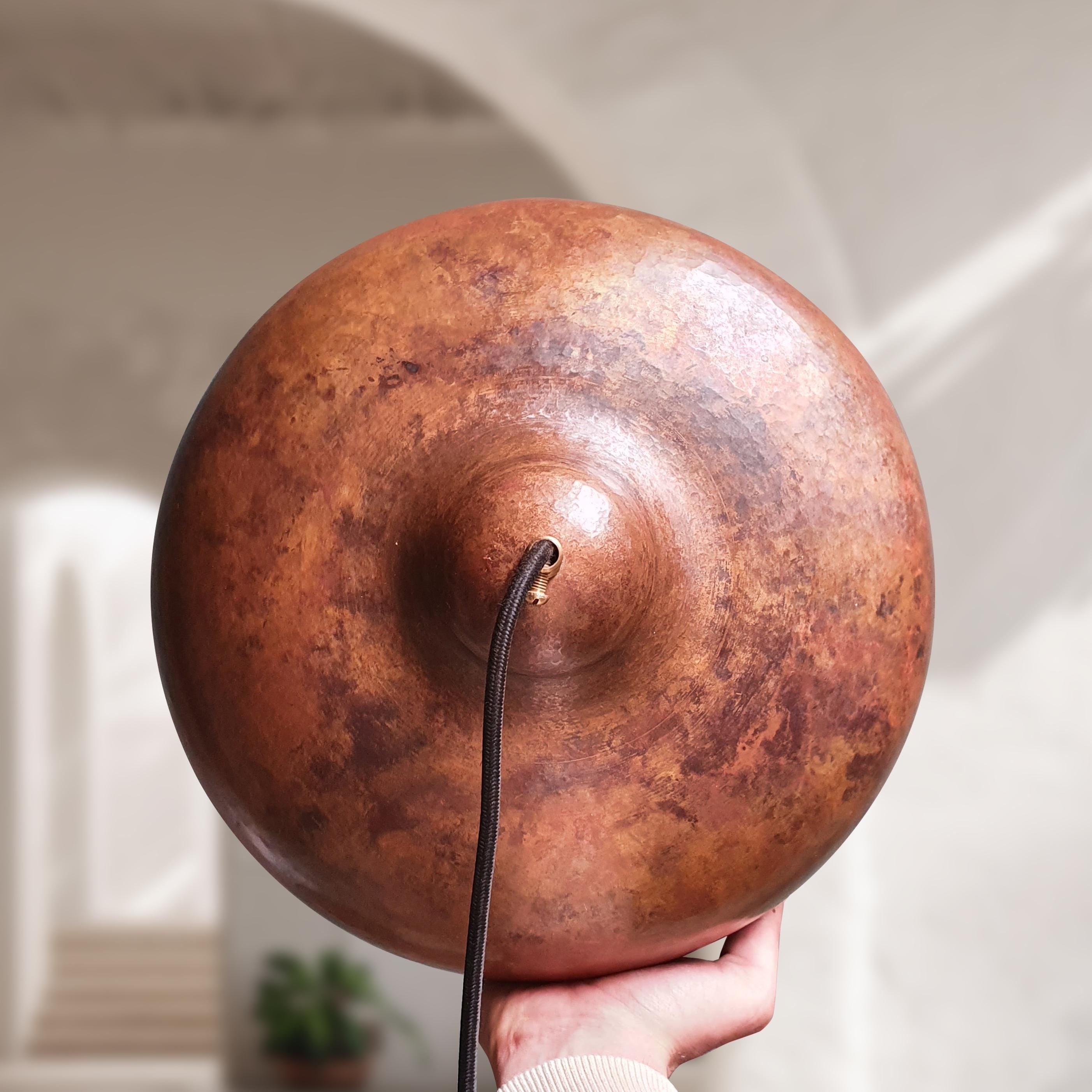 Vintage Copper Pendant Light – Hammered Dome Kitchen Fixture